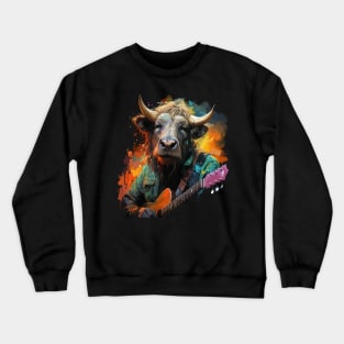 Wildebeest Playing Guitar Crewneck Sweatshirt